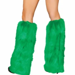 JValentine Faux Fur Legwarmers Green Rave Leg Warmers & Wraps