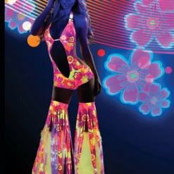 JValentine Rave Leg Warmers & Wraps Print Neon Flower Fringe Leggings