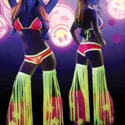 JValentine CLOTHING Two Way Pink Yellow Lace Triangle Top