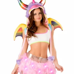 JValentine CLOTHING Basic Rainbow String Crop Top