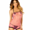 JValentine CLOTHING Sexy Pink And Black Net Romper 2 JValentine CLOTHING Sexy Pink And Black Net Romper