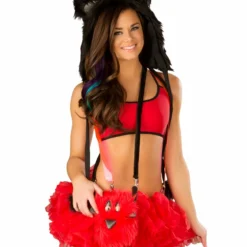 JValentine Rave Bottoms Suspender Red Tutu