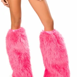 JValentine Rave Leg Warmers & Wraps Super Fluff Hot Pink Legwarmers