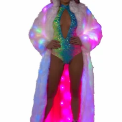 JValentine Diamond Hologram High-Neck Halter Romper CLOTHING