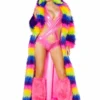 JValentine Faux Fur Rainbow Long Coat 2 JValentine Faux Fur Rainbow Long Coat