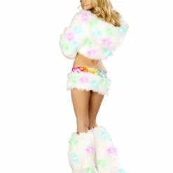 JValentine Rave Leg Warmers & Wraps Light Up White Cosmos Legwarmers