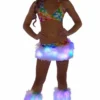 JValentine Multicolor Light Up Fur Skirt And Top CLOTHING
