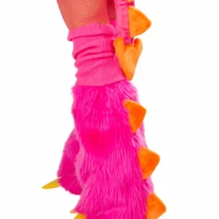 JValentine Pink Dragon Deluxe Legwarmers With Spikes Rave Leg Warmers & Wraps