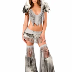 JValentine Silver Furry Indian Legwarmers Rave Leg Warmers & Wraps