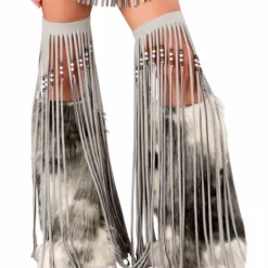 JValentine Silver Furry Indian Legwarmers Rave Leg Warmers & Wraps