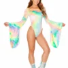JValentine CLOTHING Pastel Rainbow Velvet Gypsy Bodysuit 1 JValentine CLOTHING Pastel Rainbow Velvet Gypsy Bodysuit