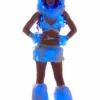JValentine CLOTHING White Fur Light-up Skirt With Blue Lights