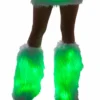 Girlielingerie.com White Fur Light-up Legwarmers With Green Lights