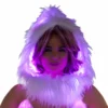JValentine White Fur Light-Up Infinity Hood With Pink Lights Rave Accessories 2 JValentine White Fur Light-Up Infinity Hood With Pink Lights Rave Accessories