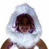 JValentine White Fur Light-Up Infinity Hood With White Lights Rave Accessories