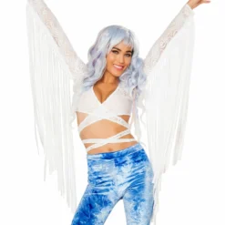 JValentine White Lace Karma Fringe Wrap Top CLOTHING