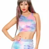 JValentine CLOTHING Cotton Kandi High Neck Velvet Crop Top
