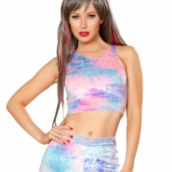 JValentine CLOTHING Cotton Kandi High Neck Velvet Crop Top