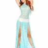 JValentine CLOTHING Aqua Long Sequin Star Mesh Skirt