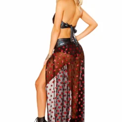 JValentine Black Long Sequin Star Mesh Skirt 7 JValentine Black Long Sequin Star Mesh Skirt