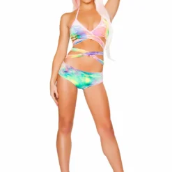 JValentine Pastel Rainbow Velvet Light-Up Shorts CLOTHING