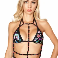 JValentine Black Hearts Beaded Harness