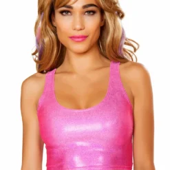 JValentine CLOTHING Hot Pink Twinkle Low-Cut Tank