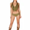 JValentine CLOTHING Green Forest Faux Suede Short