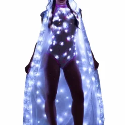 Girlielingerie.com Pink Shooting Star Light-Up Mesh Bodysuit