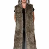 JValentine Men's Black Wolf Faux Fur Hooded Duster Jackets & Coats