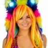 JValentine Rave Accessories Furry Rainbow Light Up Hood