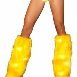 JValentine Light Up Yellow Legwarmers Rave Leg Warmers & Wraps