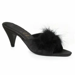 Ellie Shoes Satin Maribou Slippers