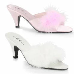 Ellie Shoes Satin Maribou Slippers