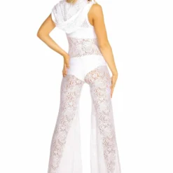 JValentine Hooded Lace Flare Jumpsuit