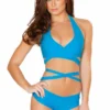 JValentine CLOTHING Strappy Turquoise Top And Hipster Short Set