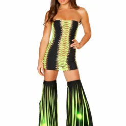 JValentine Rave Leg Warmers & Wraps Solid Black Fringe Leggings